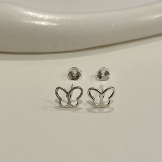 ♡The blossom silver // ต่างหูผีเสื้อฉลุ (ต่อคู่) | ขนาด 9*7 …