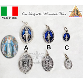 จี้เหรียญโลหะ พระแม่มารีย์ เหรียญแม่พระอัศจรรย์ อิตาลี Catholic Virgin mary Coin คาทอลิก ITALy