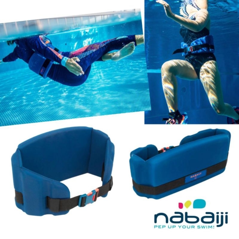 Nabaiji🏊‍♀️เข็มขัดลอยตัวในน้ำรุ่น Newbelt สีฟ้า วิ่งจ็อกกิ้งในน้ำ