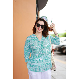 Long Shirt #ลาย Kenly-Mint