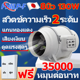 🚚จัดส่งวันนั้น⚡PHIiLP-F 1.8m เคเบิล พร้อมสวิตซ์ 4 นิ้ว 6 นิ้ว 8 นิ้ว พัดลมดูดอากาศ พัดลมดูดควัน พัดลมระบายอากาศ ที่ดูดคว