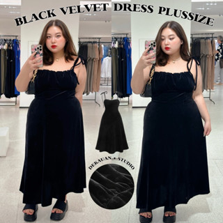 BLACK VELVET DRESS PLUSSIZE