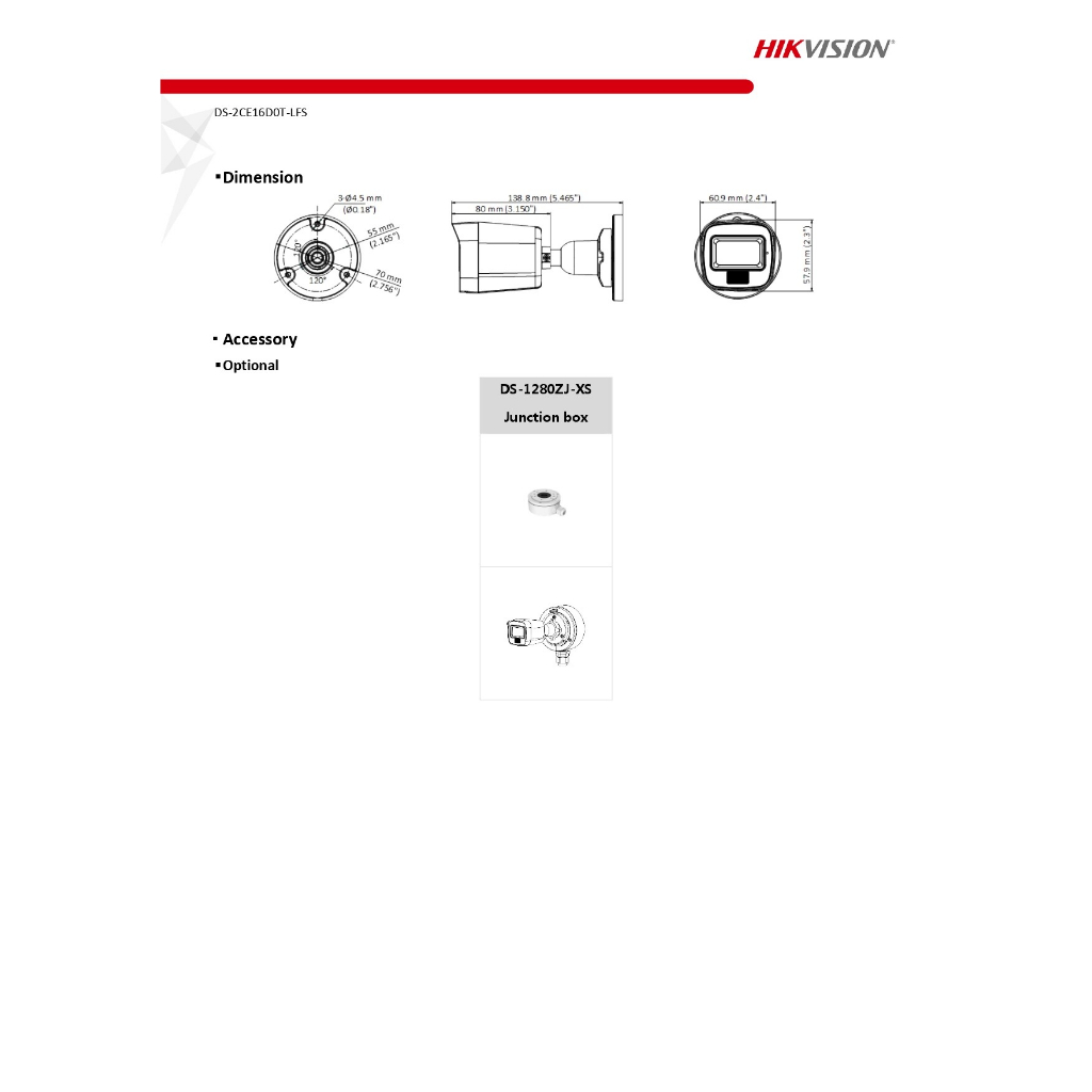HIKVISION กล้องวงจรปิด 2MP Dual Light มีไมค์ในตัว DS-2CE16D0T-LFS - แบบเลือกซื้อ