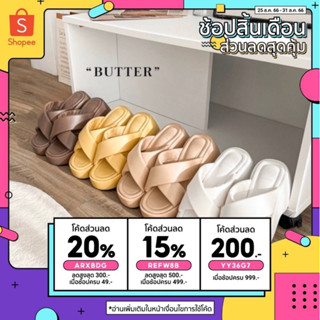 BUTTER “บัตเตอร์” ส้นตึกสายคาดสวม หนั่งนิ่ม ‼️เท้าอวบบานบวกไซส์**💗พร้อมส่ง💗