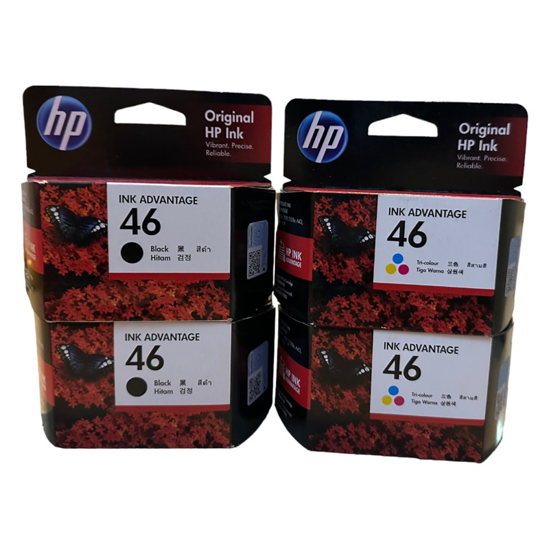 HP 46 Black HP46 co  ดำและสี  ได้อย่างละ 2 กล่อง ดำ 2 กล่อง สี 2 กล่อง