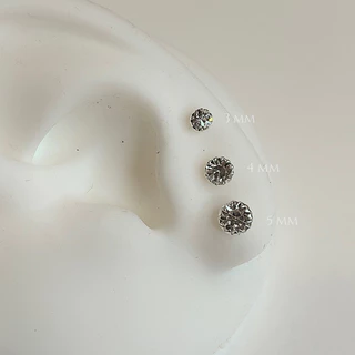 ♡The blossom silver // ต่างหูเพชรฟันปลาพลอย สีขาว (ต่อคู่) ต่างหูเงินแท้ 925