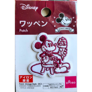 Disney mickey mouse Patch ตัวรีดเสื้อ / กระเป๋า มิกกี้เม้าส์ Size : 4 cm ของแท้จากญี่ปุ่น