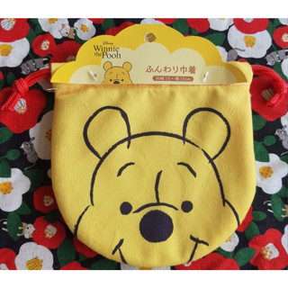 Disney Winnie the pooh กระเป๋าหูรูด / ถุงหูรูด  หมีพูห์ Size : 15 x 15 cm   ของแท้จากญี่ปุ่น