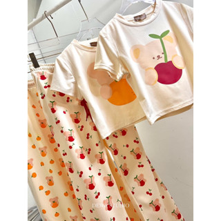 เสื้อกางเกงหมีส้ม แอปเปิ้ล🍊🍎