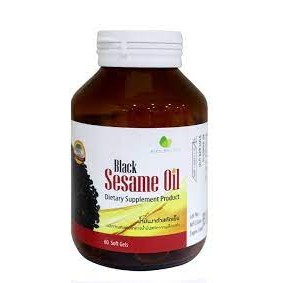 Nature Line Black Sesame Oil 1000 mg เนเจอร์ ไลน์ น้ำมันงาดำ สกัดเย็น บำรุงสมอง กระดูก 45 แคปซูล