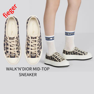 รองเท้าผ้าใบผู้หญิง Dior Classic ใหม่ WALKNDIOR MID-TOP SNEAKER