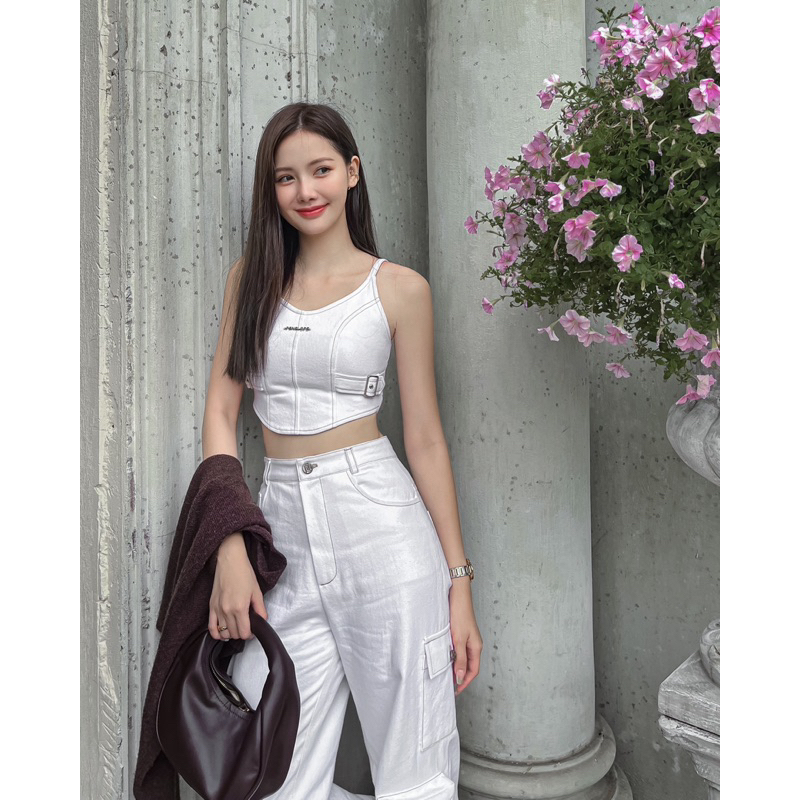 ELLIE II WHITE JEAN TOP AND PANTS