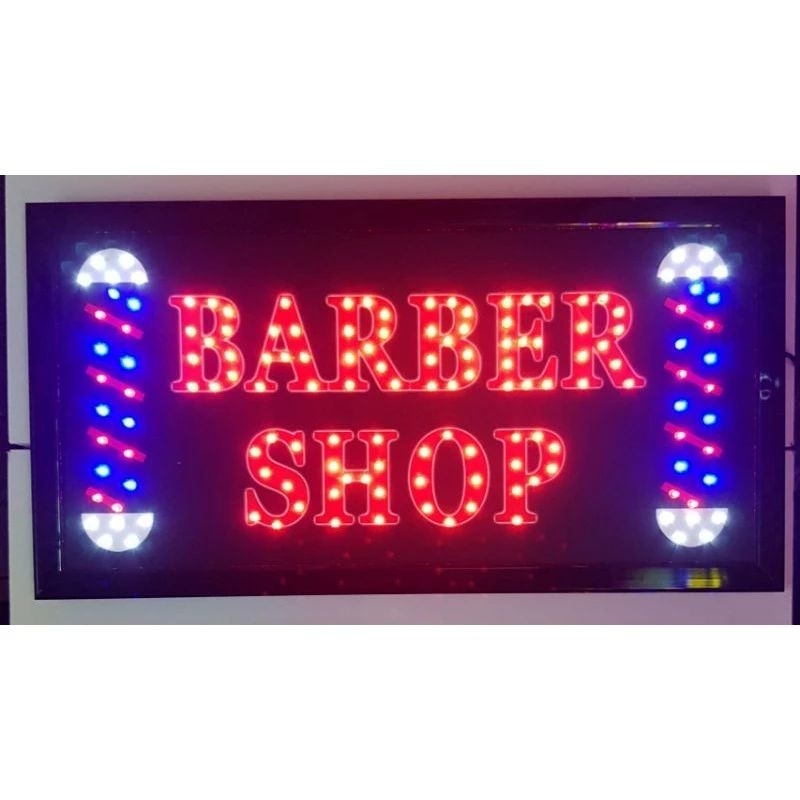 ป้ายไฟ LED  BARBER SHOP ป้ายไฟ ขนาด 48 * 25