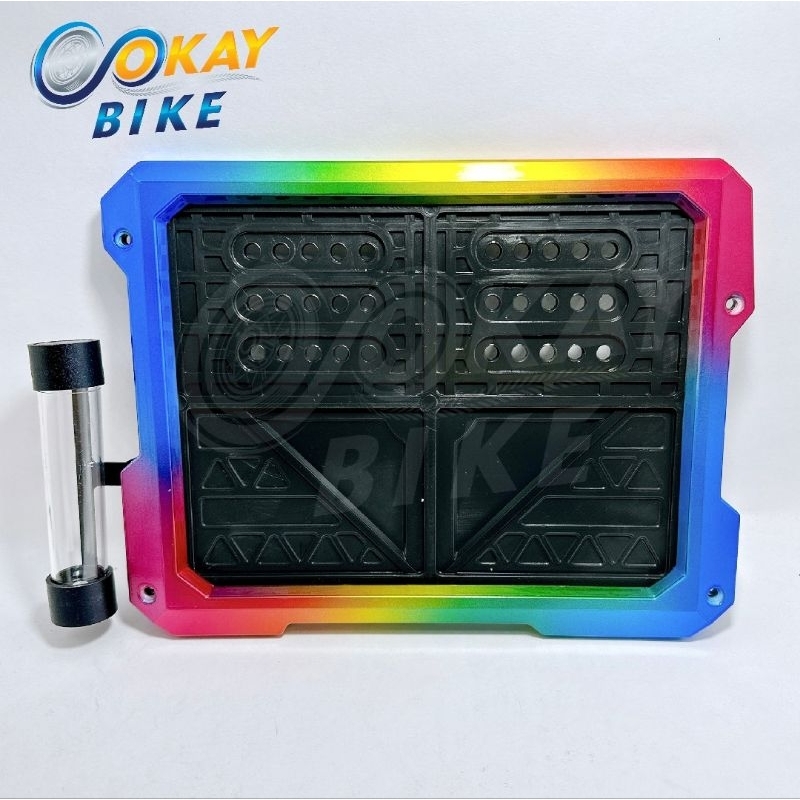 กรอบป้ายทะเบียนมอเตอร์ไซค์ สีไทเทรุ้ง กรอบทะเบียนมอไซค์ มีชุดน็อตให้พร้อมติดตั้ง - รูปที่ 2