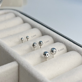 ♡ The blossom silver | Stud dot | ต่างหูหมุดกลม ต่างหูเม็ดบอ…