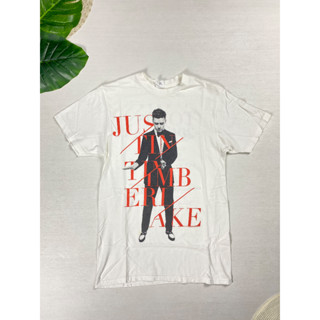 เสื้อยืด Justin Timberlake ลาย Summer Tour 2013 สีขาว ลายหน้าหลังทัวร์ สวยๆ ของแท้ สภาพใหม่ Size M