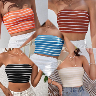 Striped Topเกาะอกลายขวางสีสันน่ารัก แมทช์ได้ทุกวัน