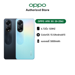 New Arrival OPPO A98 5G (8+256) โทรศัพท์มือถือ แบตเตอรี่ 5000mAh ชาร์จไว 67W หน้าจอ SuperVOOC 120HZ 40x Microlens