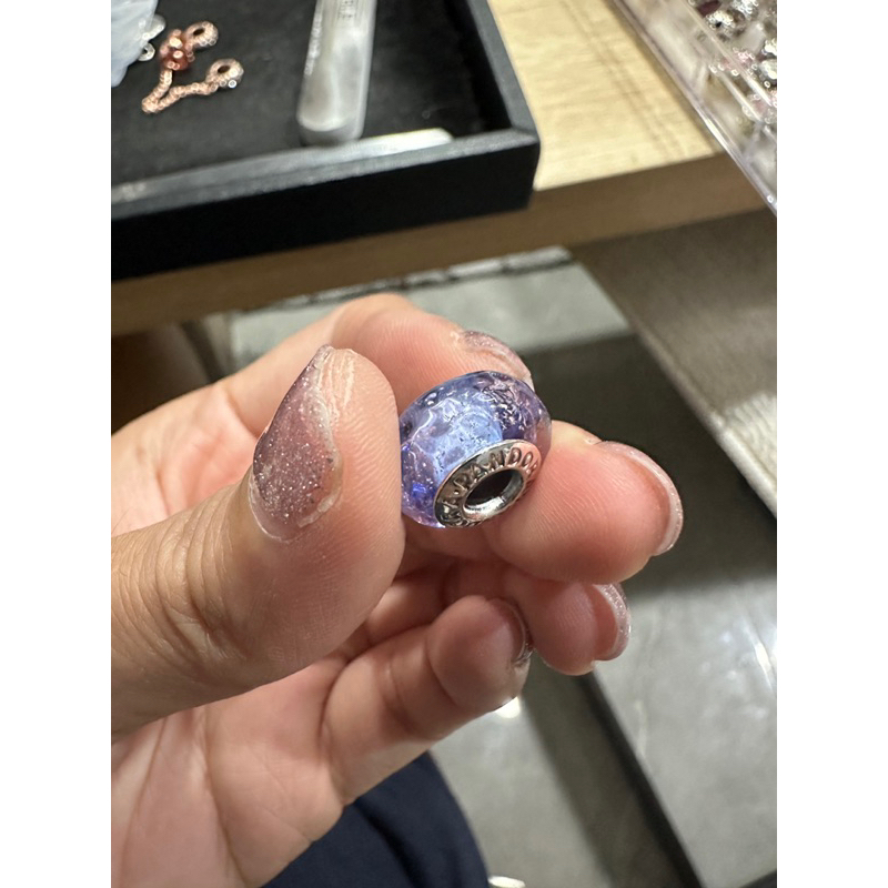 มูราโน่ pandora สีม่วง(s925ราคาต่อ1คู่)