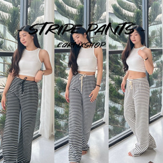 EARNXSHOP | STRIPE PANT กางเกงขากระบอกลายทาง