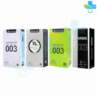 [1 กล่องใหญ่] Okamoto, Hayashi Condom ถุงยางอนามัย โอกาโมโต, ฮายาชิ ขนาด 49, 54, มม. ถุงยาง 003 XL