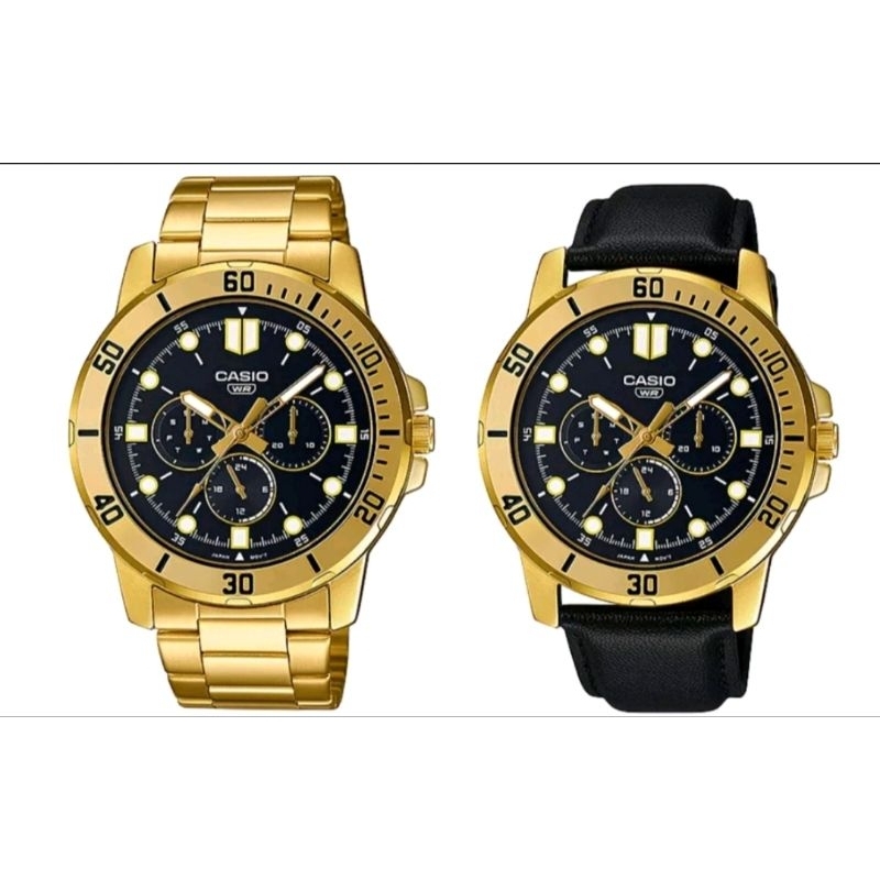 นาฬิกาข้อมือผู้ชายCASIOดีไซน์สปอร์ตรุ่นMTP-VD300Gรับประกันร้าน 1ปีเต็ม