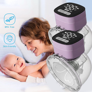 เครื่องปั๊มนมไฟฟ้า BreastPump เครื่องปั๊มนมแม่ ซิลิโคน PP จอแสดงผล LED ชาร์จไฟ USB ปรับระดับได้ 9 เกียร์