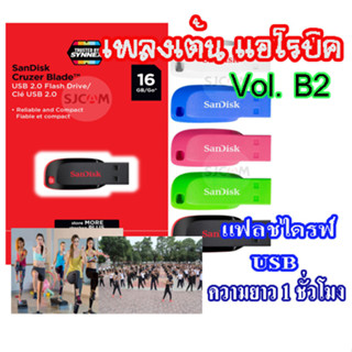 แฟลชไดรฟ์ USB เพลงเต้น แอโรบิค Vol.B 2 รวม 6 เทคๆละ 1 ชั่วโมง ความเร็ว 185