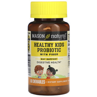 โพรไบโอติกสำหรับเด็ก Mason Natural, Healthy Kids Probiotic with Fiber, 60 Chewables