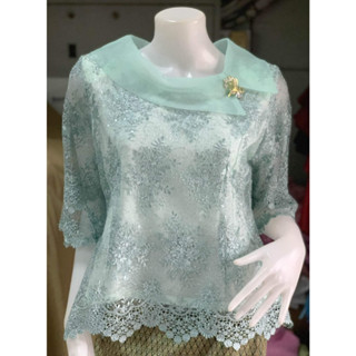 เสื้อลูกไม้ ผ้าใยบวบ แขนยาว แขนสามส่วน
