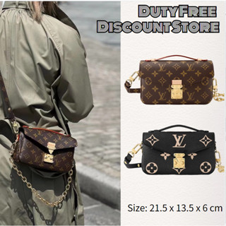 Louis VuittonLouis Vuitton POCHETTE MÉTIS EAST WEST กระเป๋าถือสุภาพสตรีกระเป๋าสายโซ่ Messenger Bag