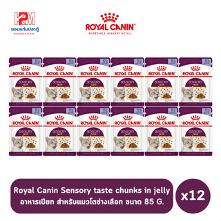 Royal canin Pouch Adult Sensory taste chunks in jelly อาหารเปียก สำหรับแมวโตช่างเลือก ขนาด 85g. (x12)