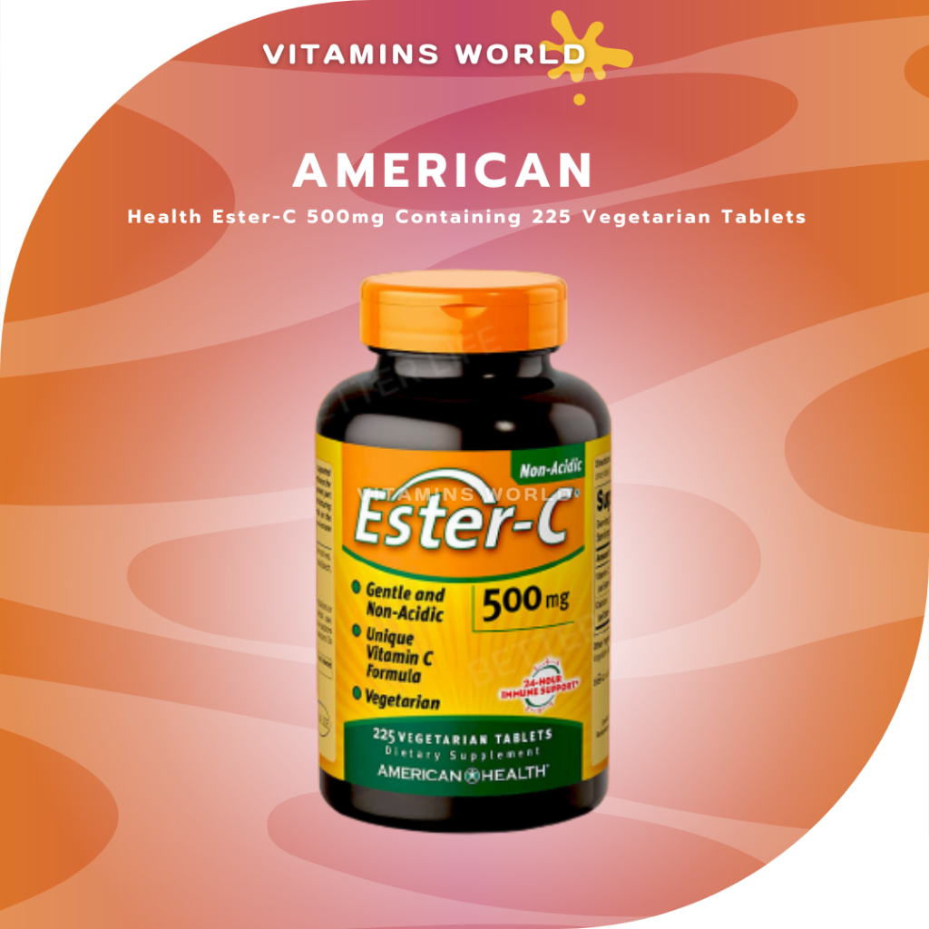 ผลิตภัณฑ์เสริมอาหารจาก USA American Health Ester-C 500mg Containing 225 Vegetarian Tablets (V.294)