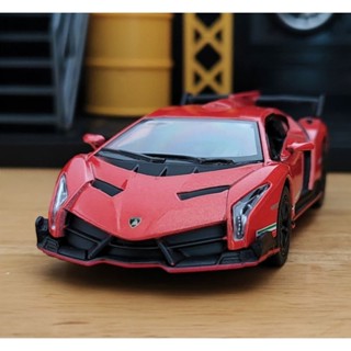 โมเดลรถเหล็ก Lamborghini Veneno รถสปอร์ต มีลาน ไม่มีกล่อง