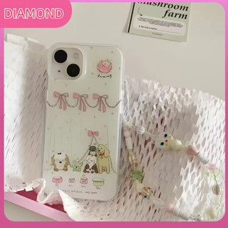 💲คูปองเคลม💲เคสไอโ case for iphone 11 12 เพื่อนลูกสุนัขบนโซ่ เคส 14 13 12 11 pro max ซิลิโคนเหลวมีความทนทาน