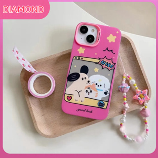 💲คูปองเคลม💲เคสไอโ case for iphone 11 12 ลูกสุนัขพร้อมโซ่ เคส 14 13 12 11 pro max ซิลิโคนเหลวมีความทนทาน