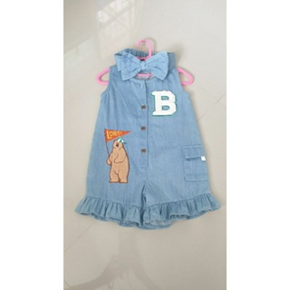 จั้มยีนส์+คาดผม size6-9m (bbl summer golden camp)