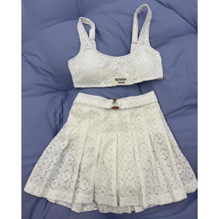 Lace poppy cropbra + skirt  🤍🤍