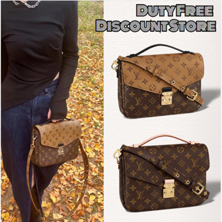 Louis Vuitton Pochette Métis Bag/หลุยส์วิตตอง ตัดหนังแคนวาสเคลือบ/กระเป๋าใต้วงแขนของผู้หญิง/กระเป๋าสะพายไหล่