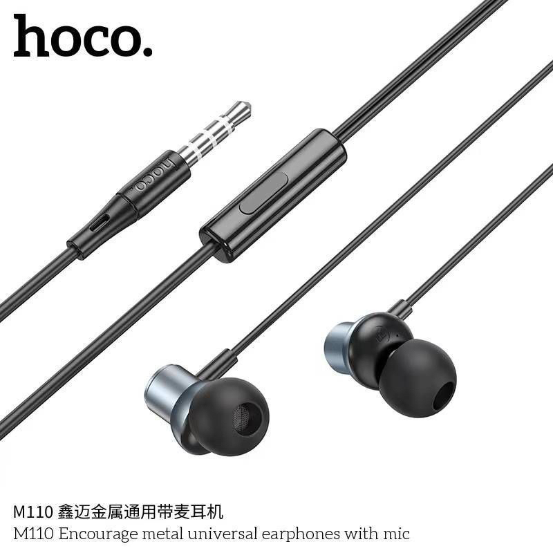 Hoco M110 หูฟังมีสาย มีไมค์ในตัว เสียงดี ไม่แตก เบสเเน่น ของเเท้100%
