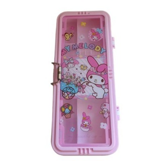 เครื่องเขียน กล่องดินสอ พลาสติก ฝาใส ลาย มายเมโลดี้ mymelody ขนาด 8.5x21x3.5 cm