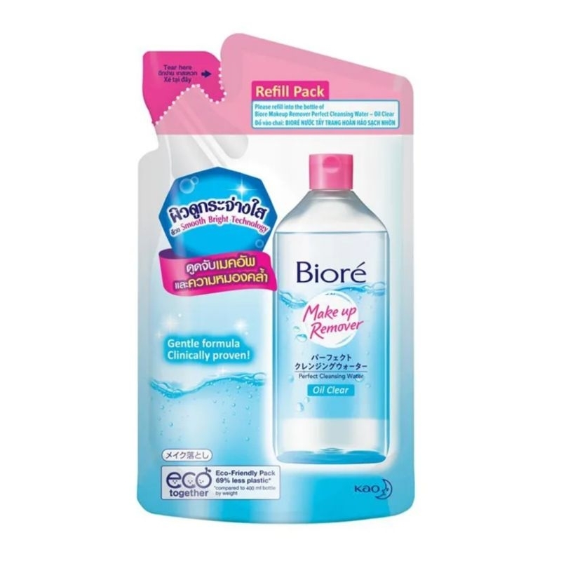 บิโอเร คลีนซิ่ง วอเตอร์ ออยล์ฟรี. เคลียร์  ถุงเติม 250 มล  Biore Cleansing Water oil Clear refill  2