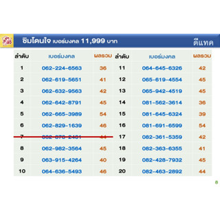 เบอร์มงคล เครือข่าย DTAC, TRUE ราคา 11,999 บาท