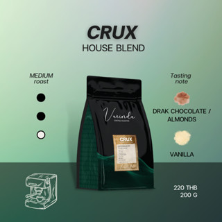 Varinda Coffee Roaster เมล็ดกาแฟคั่วกลาง-เข้ม House Blend CRUX 200g เหมาะสำหรับชงด้วย Espresso และ Moka pot