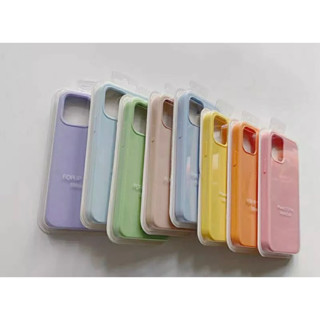 เคสซิลิโคน สำหรับ iPhone i6/14 ProMax เคสซิลิโคนกำมะหยี่ปั๊มโลโก้หลัง