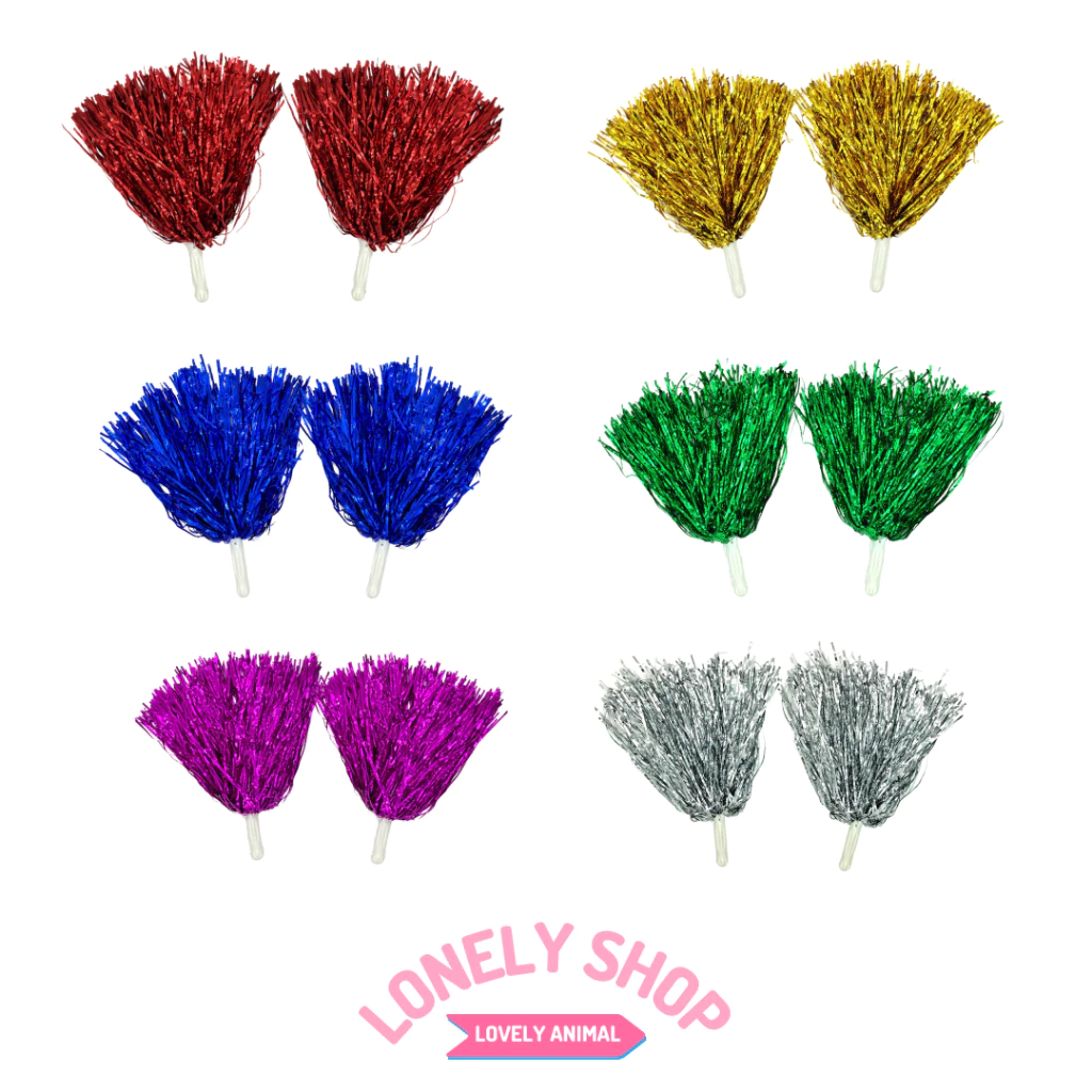 พู่เชียร์ กีฬาสี หนา ฟู หลากสี หนา 40G ราคาต่อคู่(สินค้าพร้อมส่ง)
