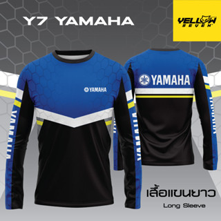 Y7 เสื้อซิ่ง YAMAHA แขนสั้น แขนยาว คอกลม คอปก กระดุม พิมพ์ลาย ตรงรุ่น