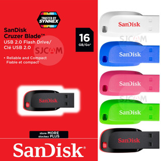 SanDisk Flash Drive CRUZER BLADE  16GB USB2.0 (SDCZ50) แฟลซไดร์ฟ ซินเน็ค ใส่ ลำโพง เครื่องเสียง PC ประกัน Synnex