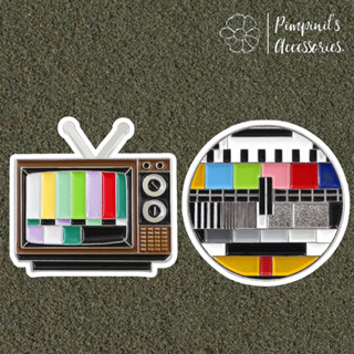 ʕ •ᴥ•ʔ ✿ พร้อมส่ง : เข็มกลัดเซ็ทโทรทัศน์สไตล์วินเทจ | Vintage Television Enamel Brooch Pin Set.