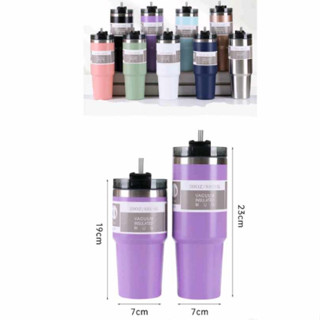 แก้วเก็บความเย็น 30 oz. ทรงสูง พร้อมหลอด Vacuum insulated mug